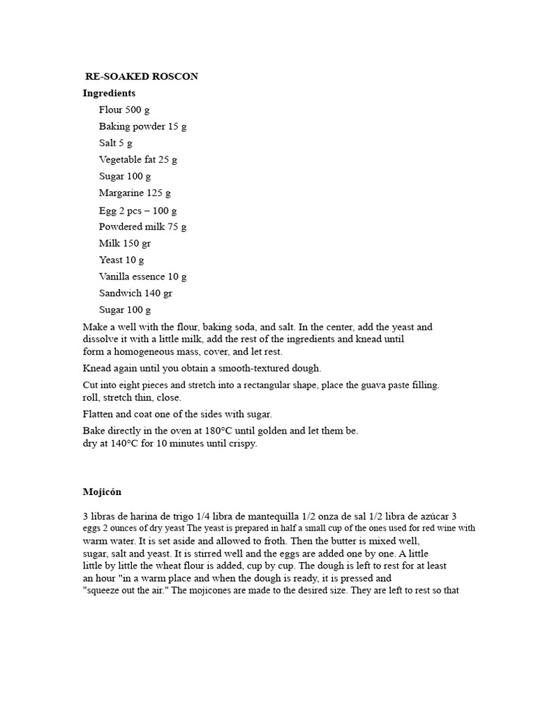 Colombian Bakery Recipes | PDF | Breads | Dough