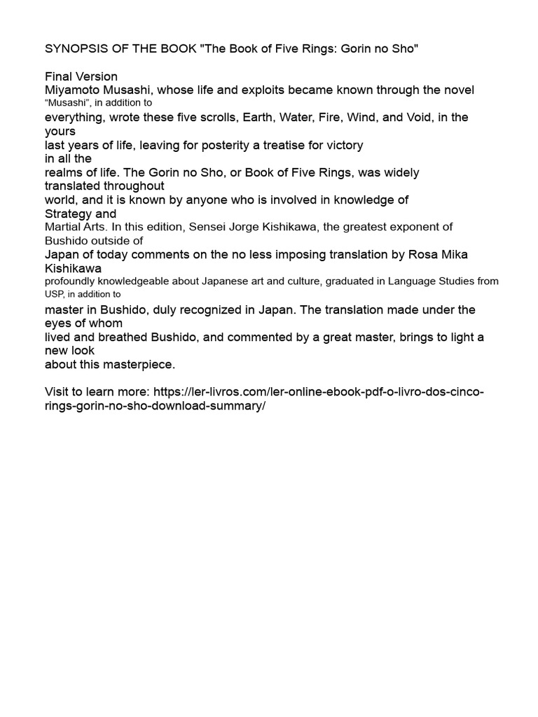 The Book of Five Rings | PDF