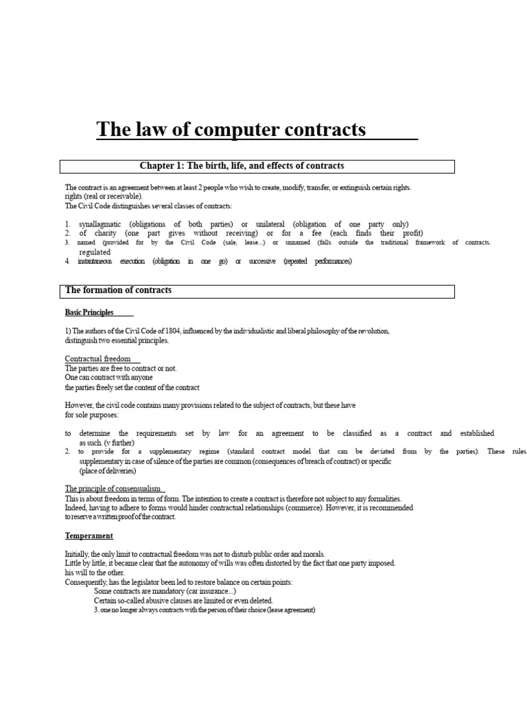 The Law of Computer Contracts | PDF | Patent | Copyright