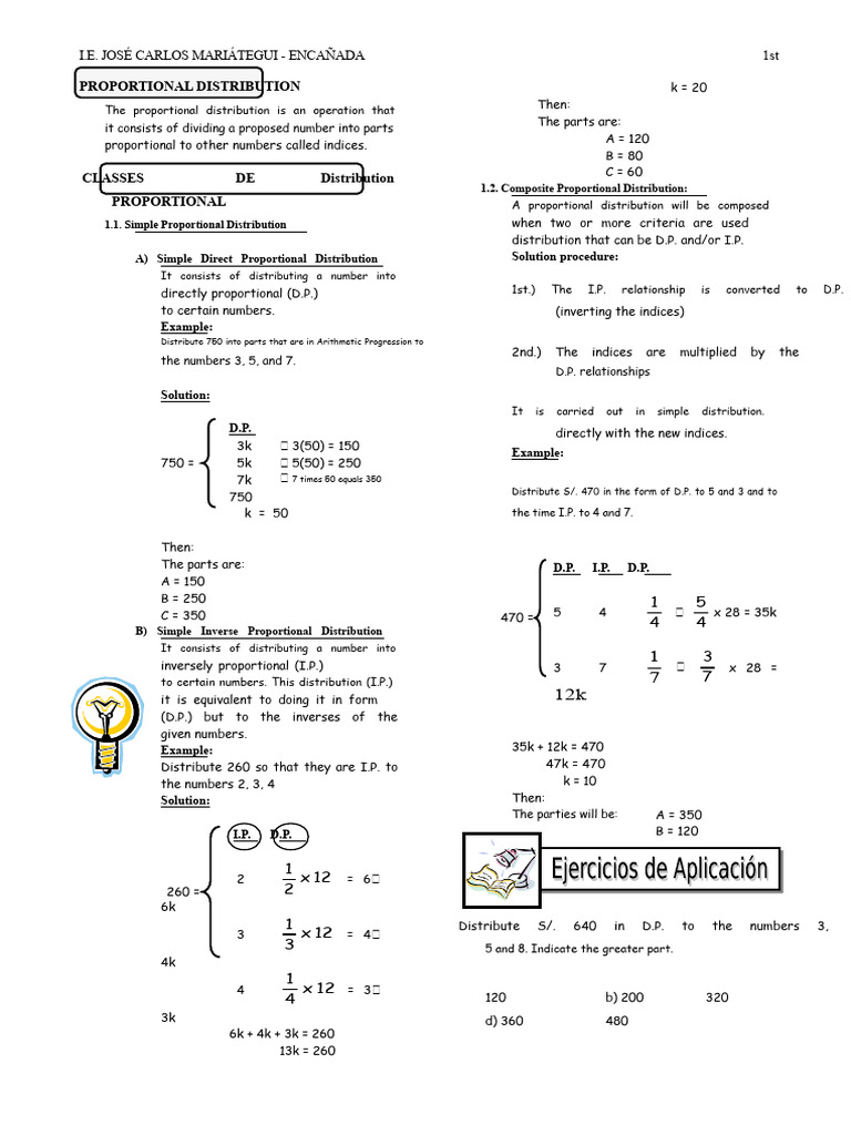 Proportional Distribution Methods Explained | PDF | Mathematics ...