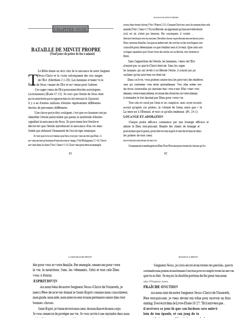 Prière de Minuit : Combat Spirituel | PDF | Jésus | Onction