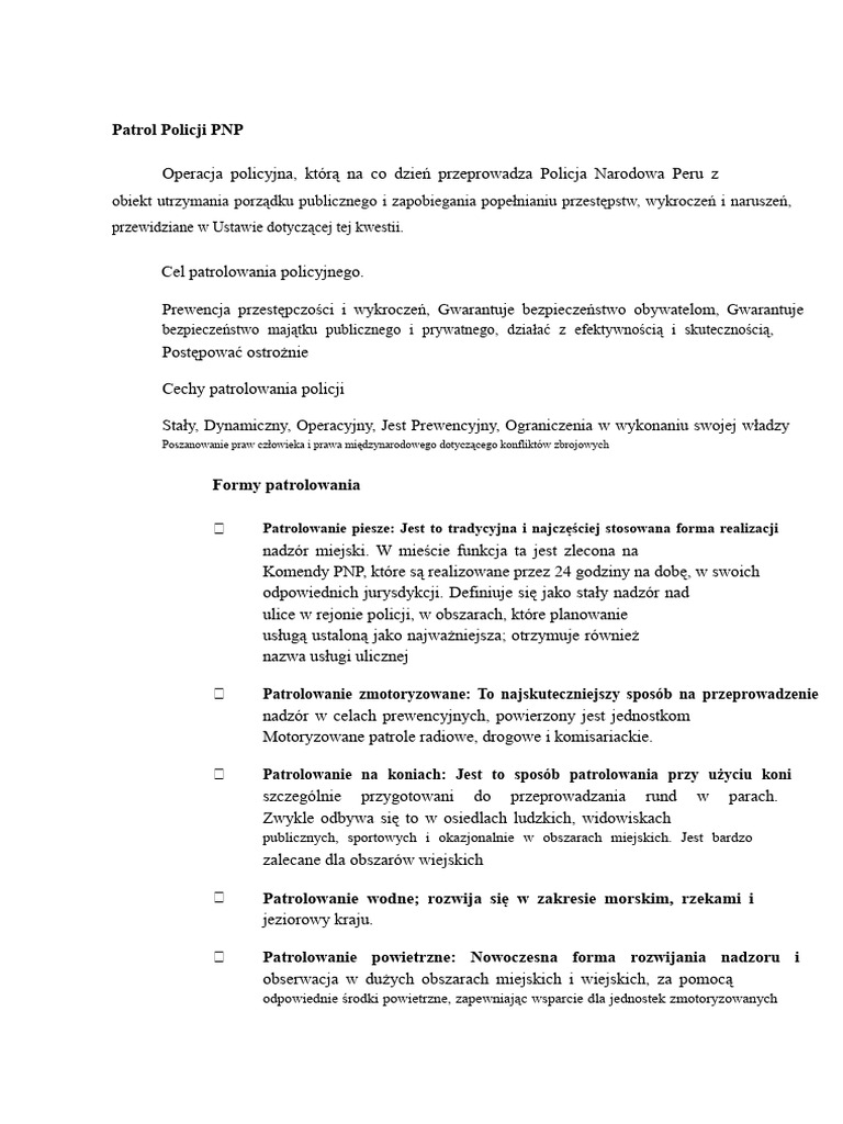 Patrol I Patrole Policyjne | PDF