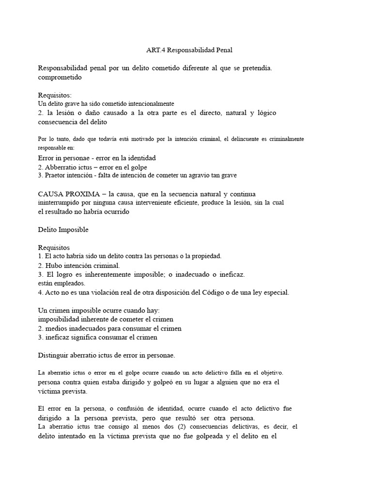 Responsabilidad Penal: Delitos y Errores | PDF | Crímenes | Crimen y ...