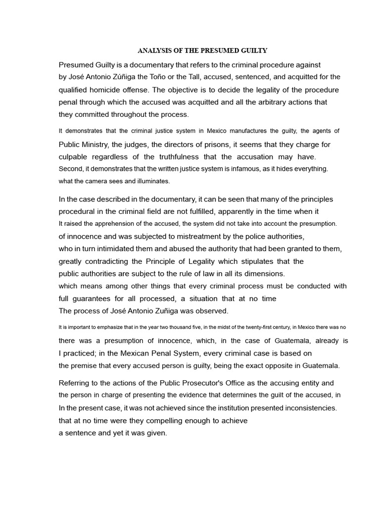 5. ANALYSIS OF THE ALLEGED GUILTY | PDF | Presumption Of Innocence | Trials