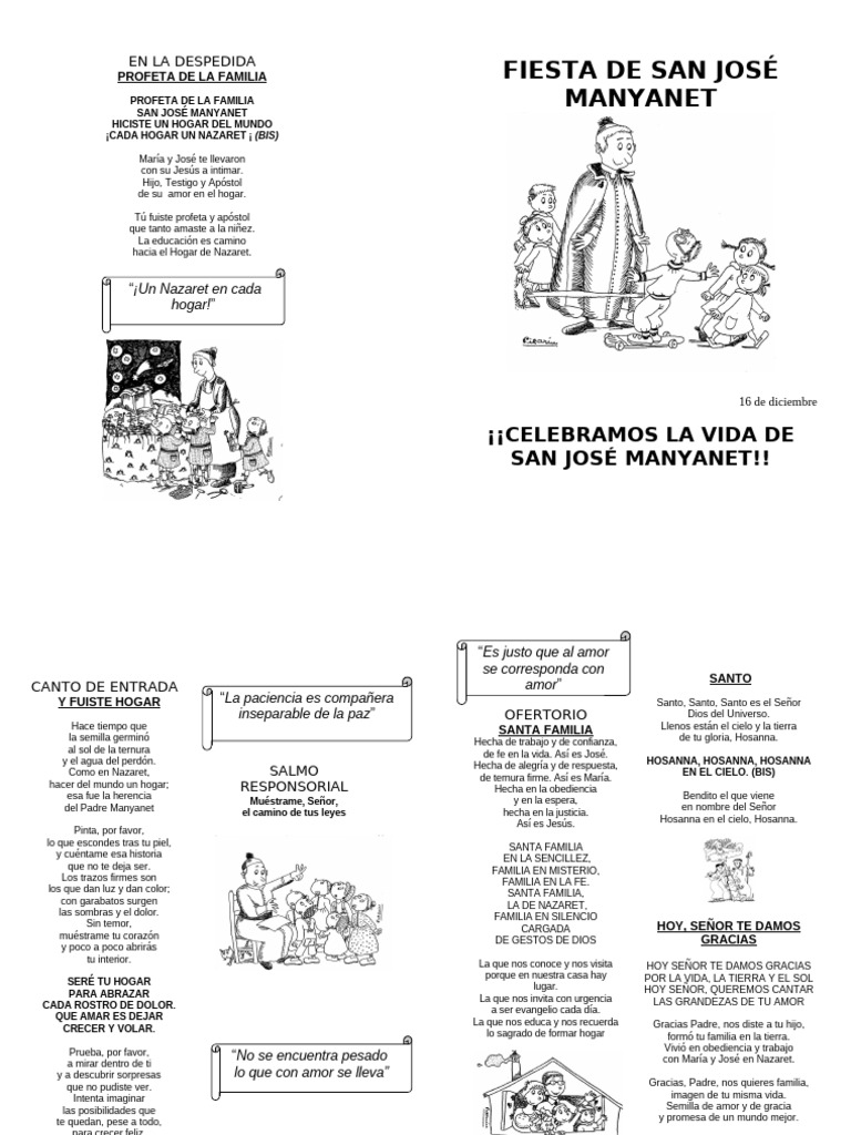 Celebración de San José Manyanet | PDF | María, madre de Jesús