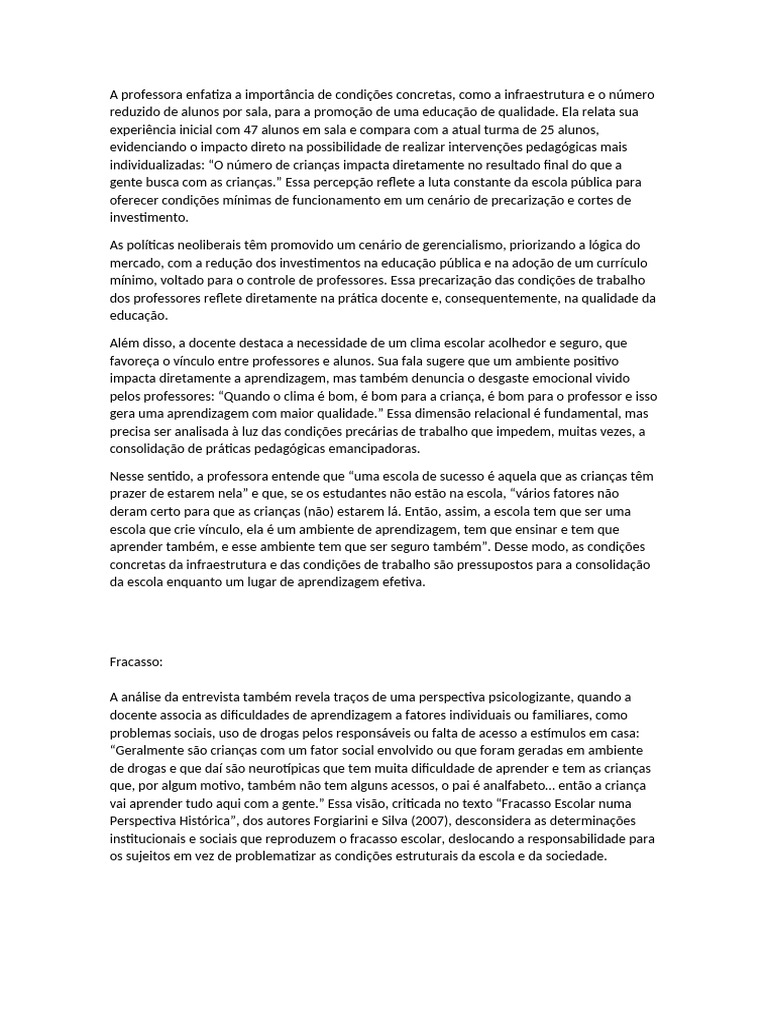 Condições para Educação de Qualidade | PDF | Aprendizado | Pedagogia