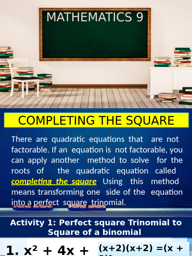 Completing the Square in Quadratics | PDF | Mathematical Analysis ...