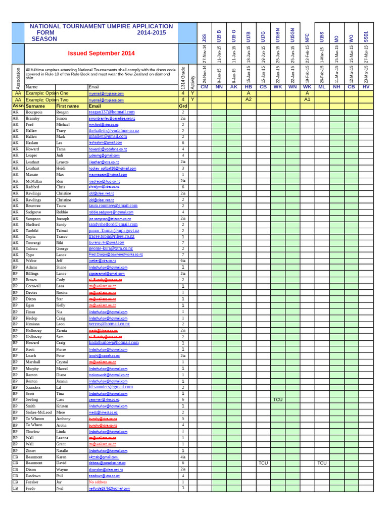 1415 National Tournament Association Application Form | PDF