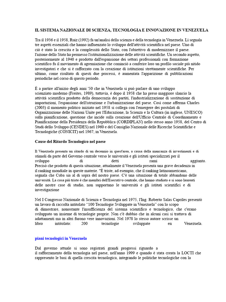 Tecnologia in Venezuela e I Suoi Progressi | PDF
