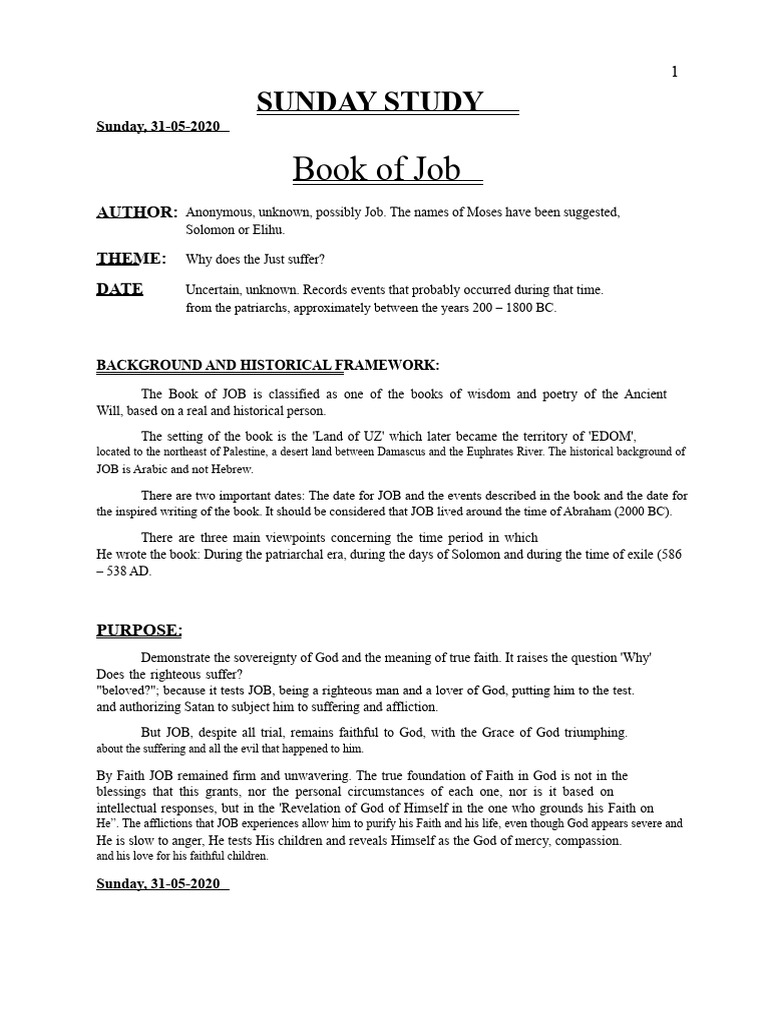 Understanding the Book of Job | PDF | Book Of Job