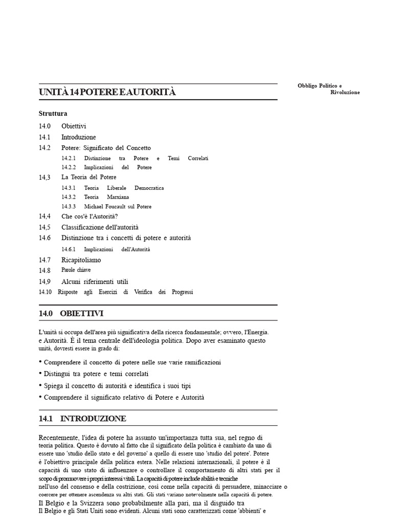 Unità-14 Potere e Autorità | PDF