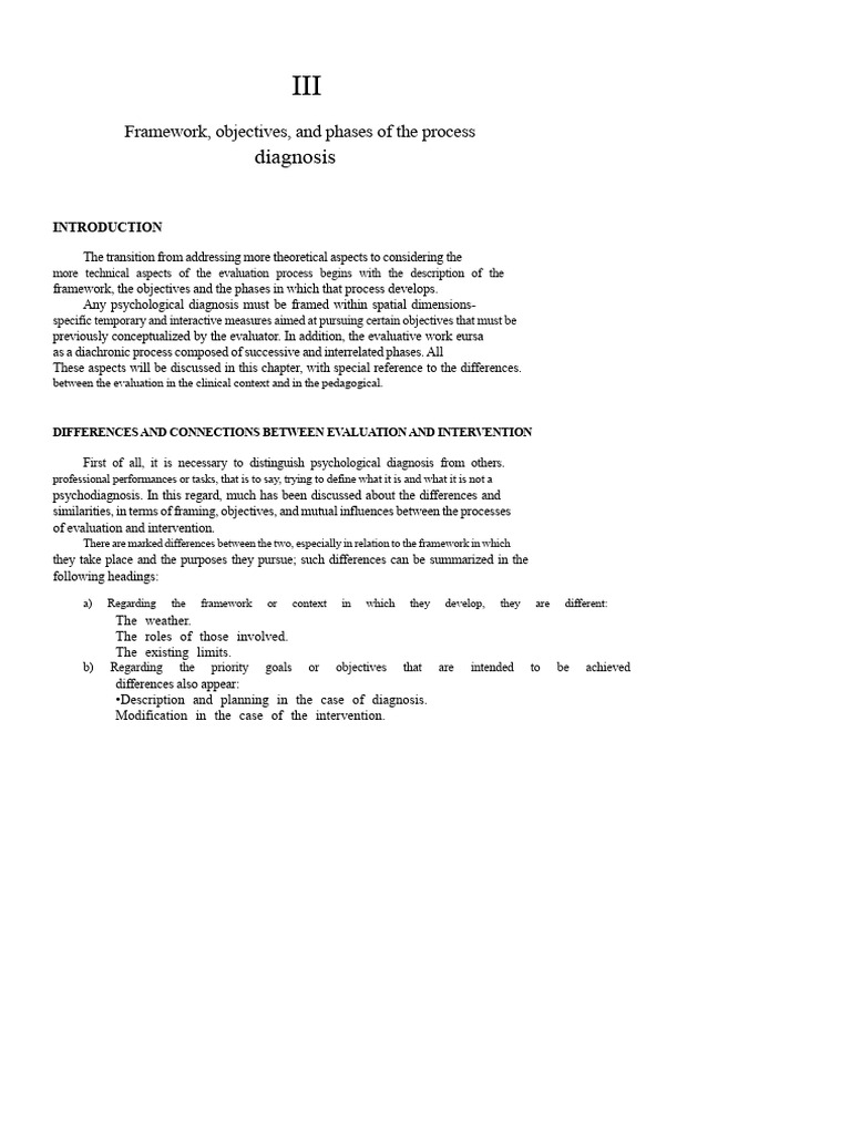 1.5 Sendin - Framework, Objectives, and Phases of The Diagnostic ...