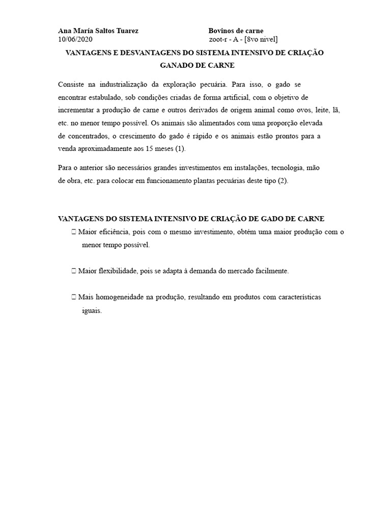 Desvantagens da Pecuária Intensiva | PDF | Gado | Carne