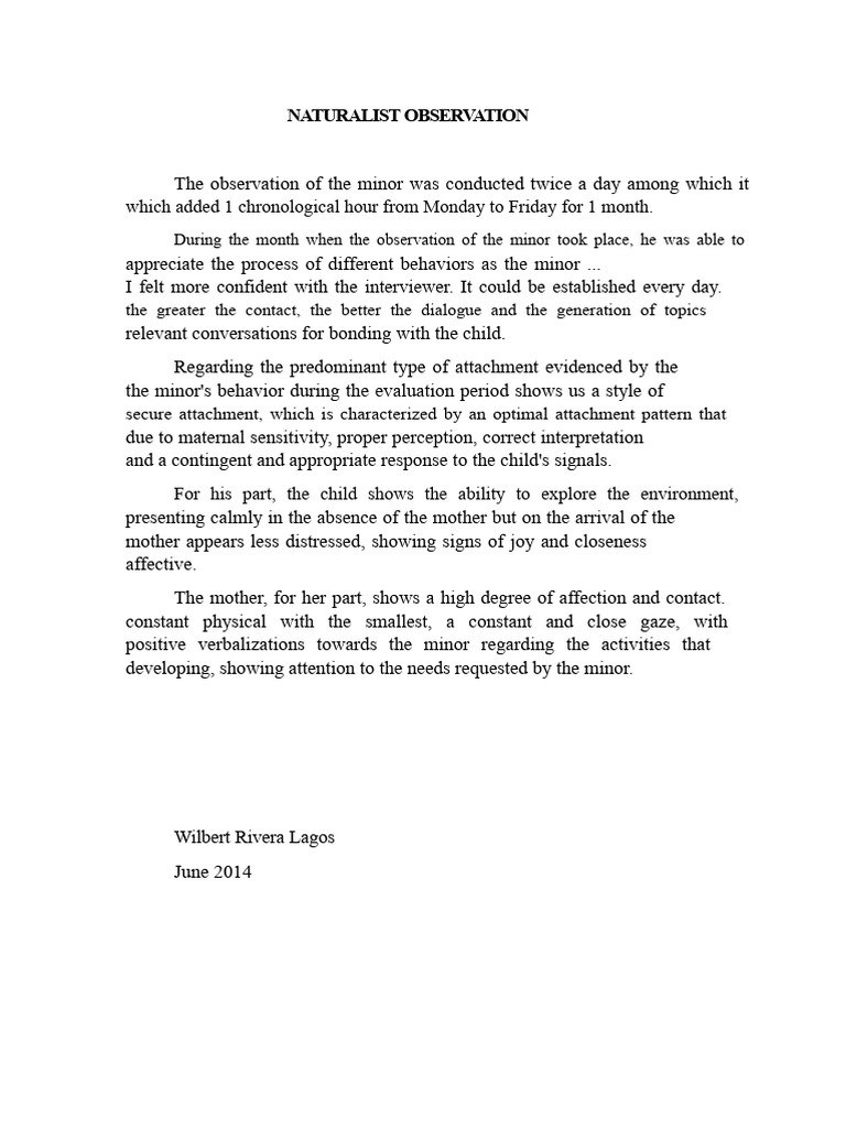 Naturalist Observation Report | PDF