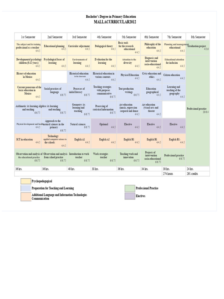 Primary Education Bachelor's Curriculum Guide | PDF | Curriculum ...