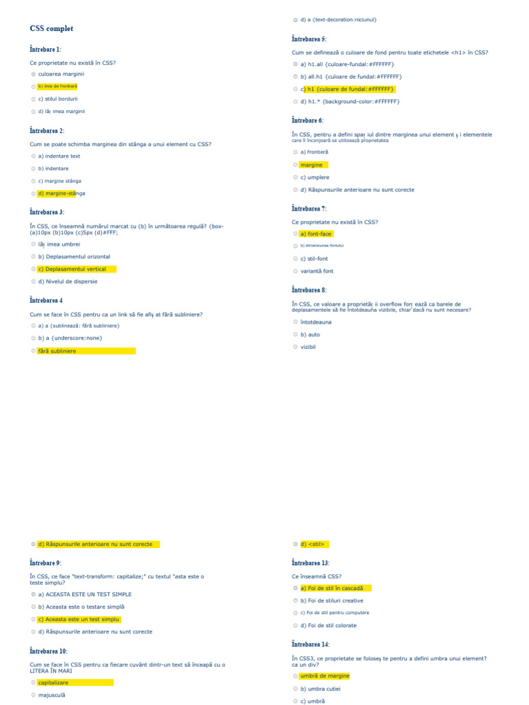 Examen de CSS Complet | PDF