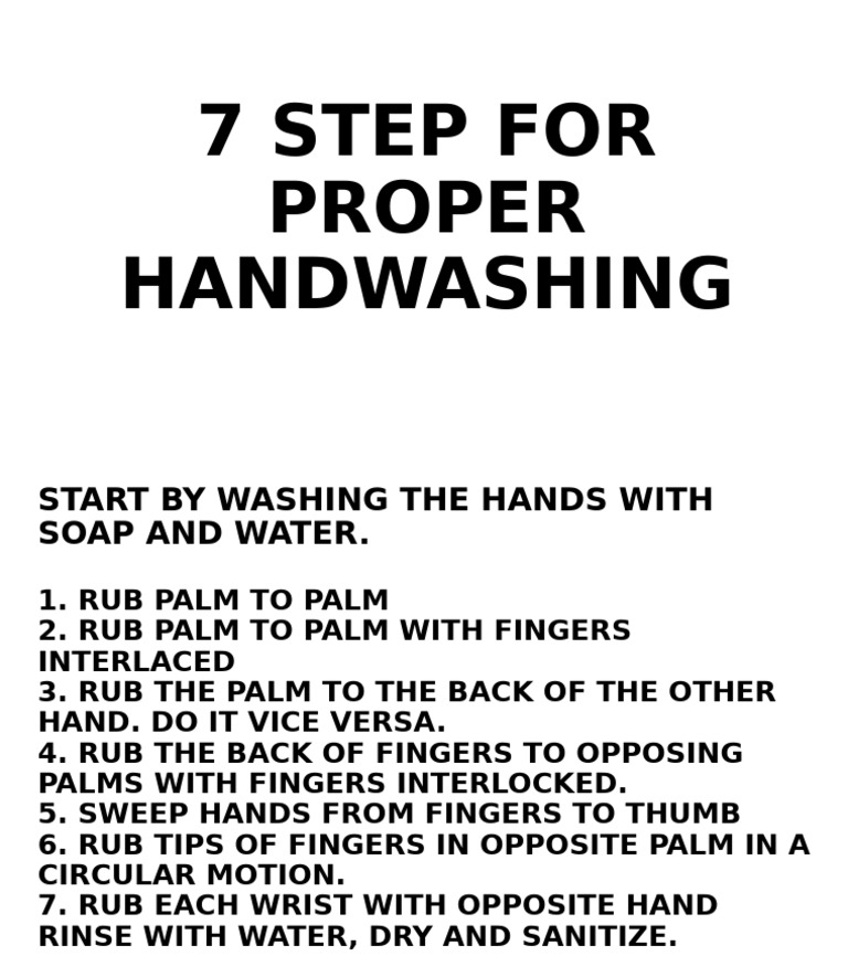 Handwashing Steps Pdf