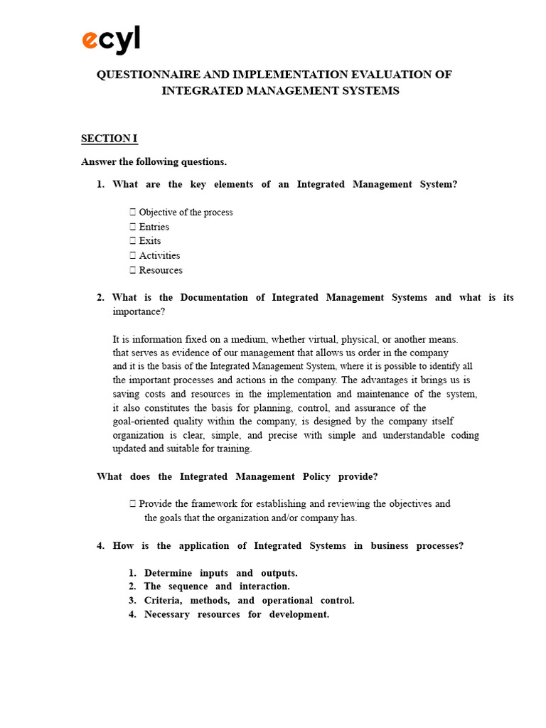Integrated Management Systems Evaluation Guide | PDF | Evaluation ...