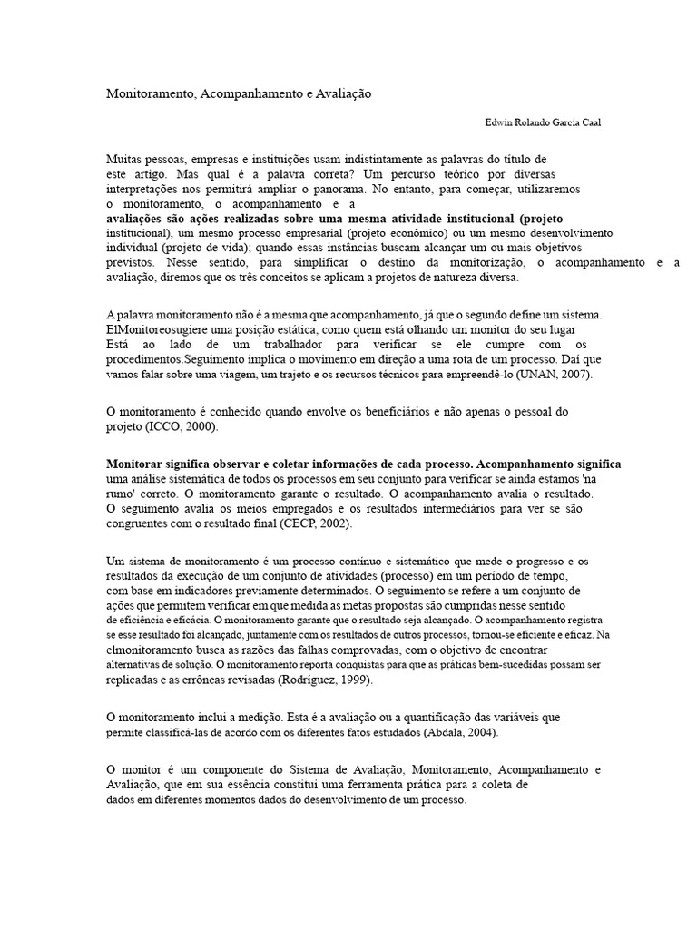 Monitoramento e Acompanhamento de Projetos | PDF | Aprendizado ...