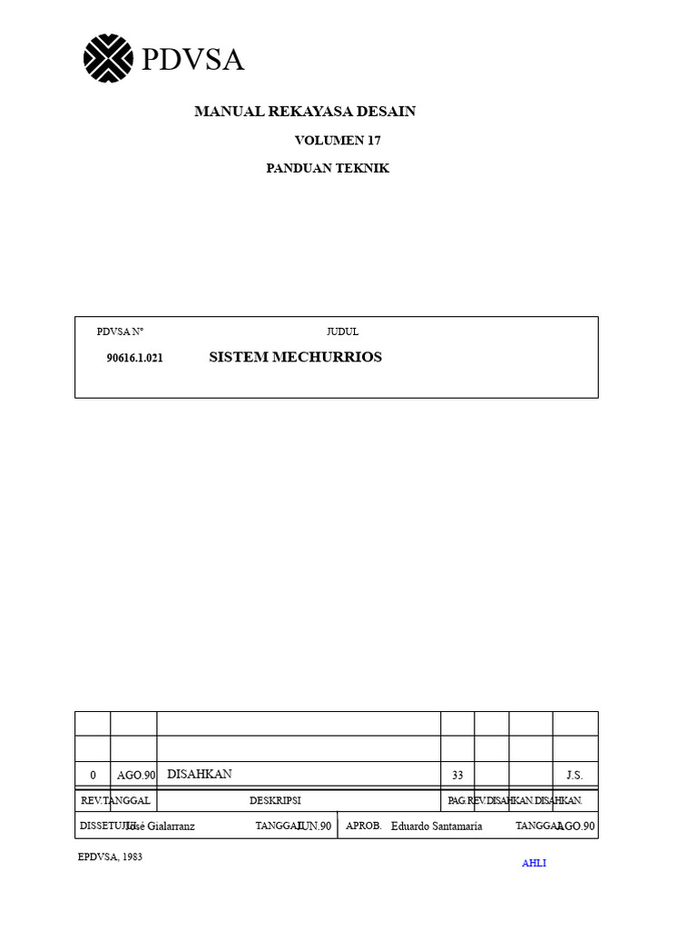 Panduan Teknik Sistem Mechurrio PDVSA | PDF
