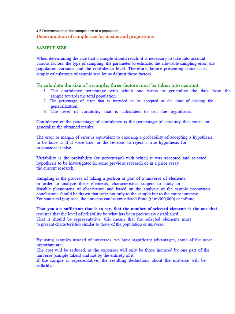Sample Size Calculation Guide | PDF | Sample Size Determination | Variance
