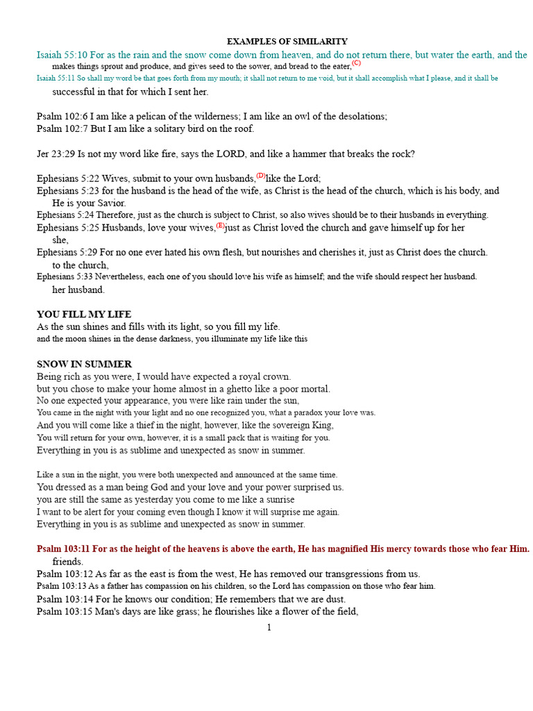 Biblical Similes and Metaphors Examples | PDF | Jesus