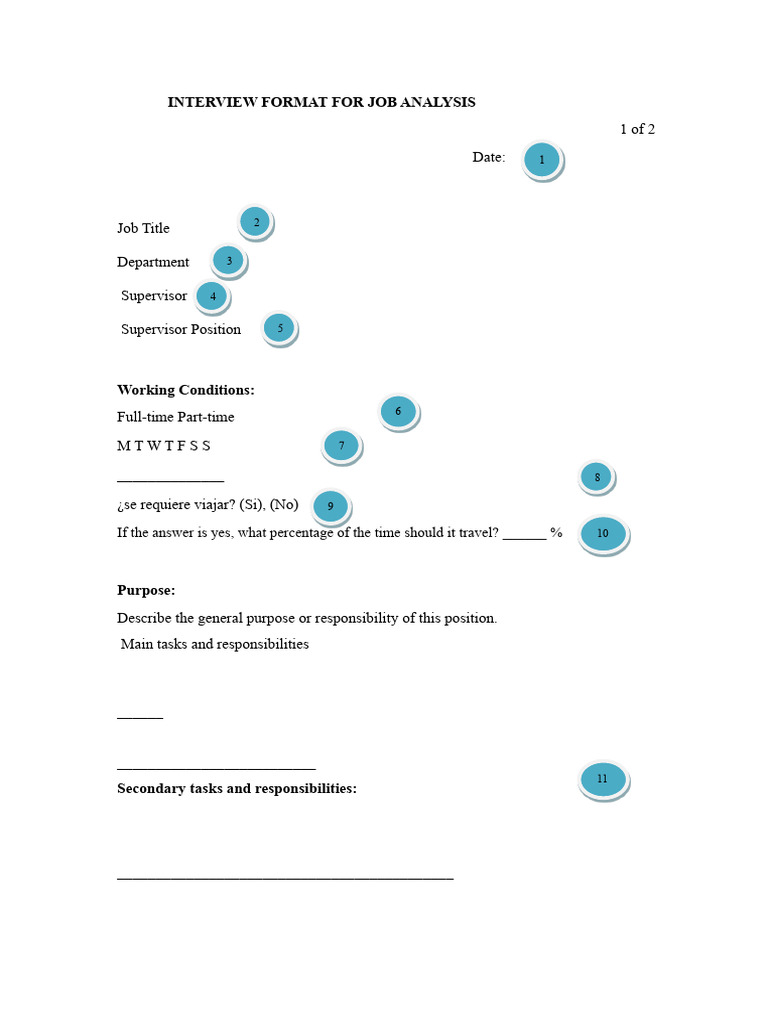 Job Analysis Interview Format Guide | PDF