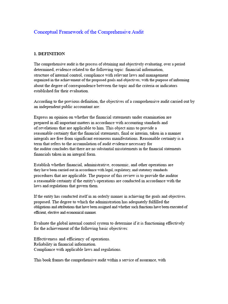 Understanding Comprehensive Audits | PDF | Audit | Internal Control