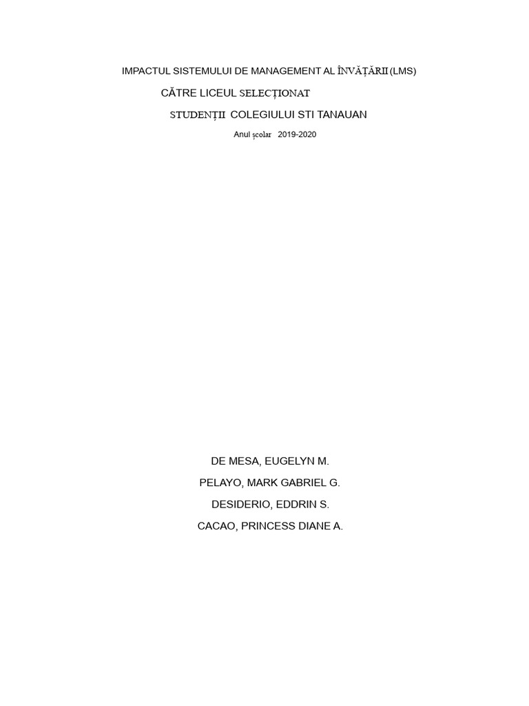 Impactul Sistemului de Management Al Învățării | PDF