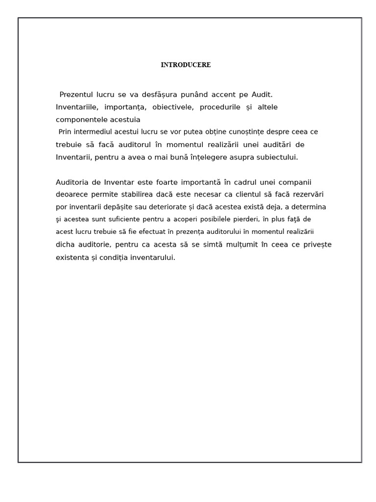 Auditorie de Inventar | PDF