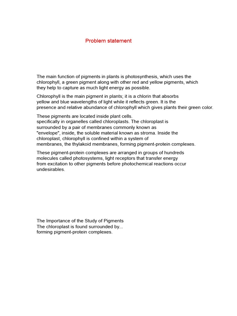 Statement of The Problem | PDF