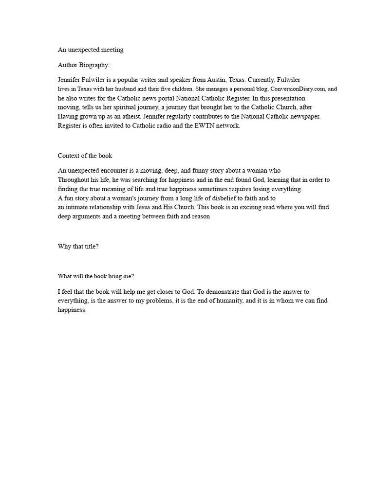 An Unexpected Encounter PDF