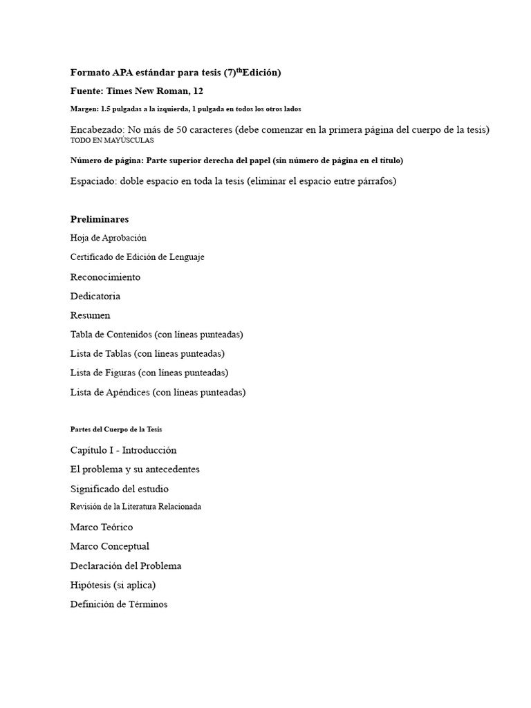 Formato APA para Tesis: Guía Completa | PDF