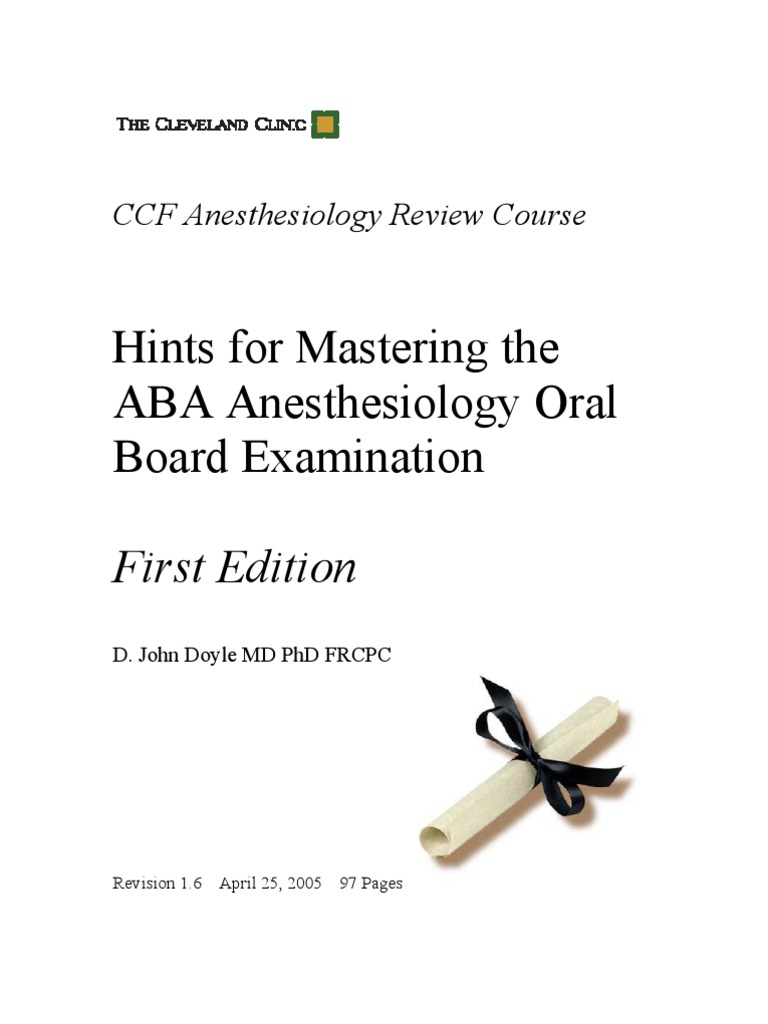 100 Hints for the Oral Boards Anesthesia Surgery