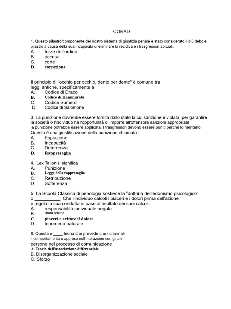 Domande e Risposte Corad | PDF