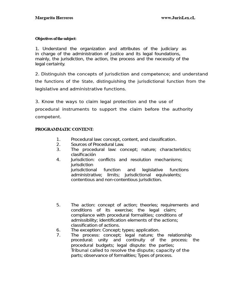 Organic Procedural Notes by Margarita Herreros | PDF | Procedural Law ...