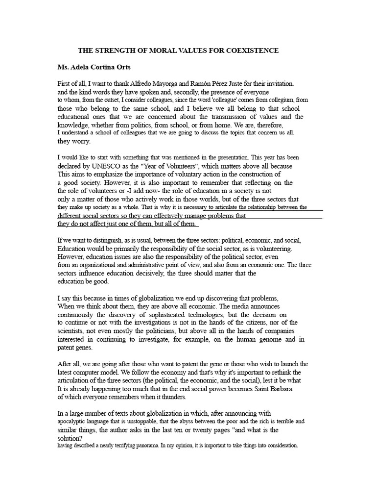 Moral Values for Social Coexistence | PDF | Value (Ethics) | Dignity