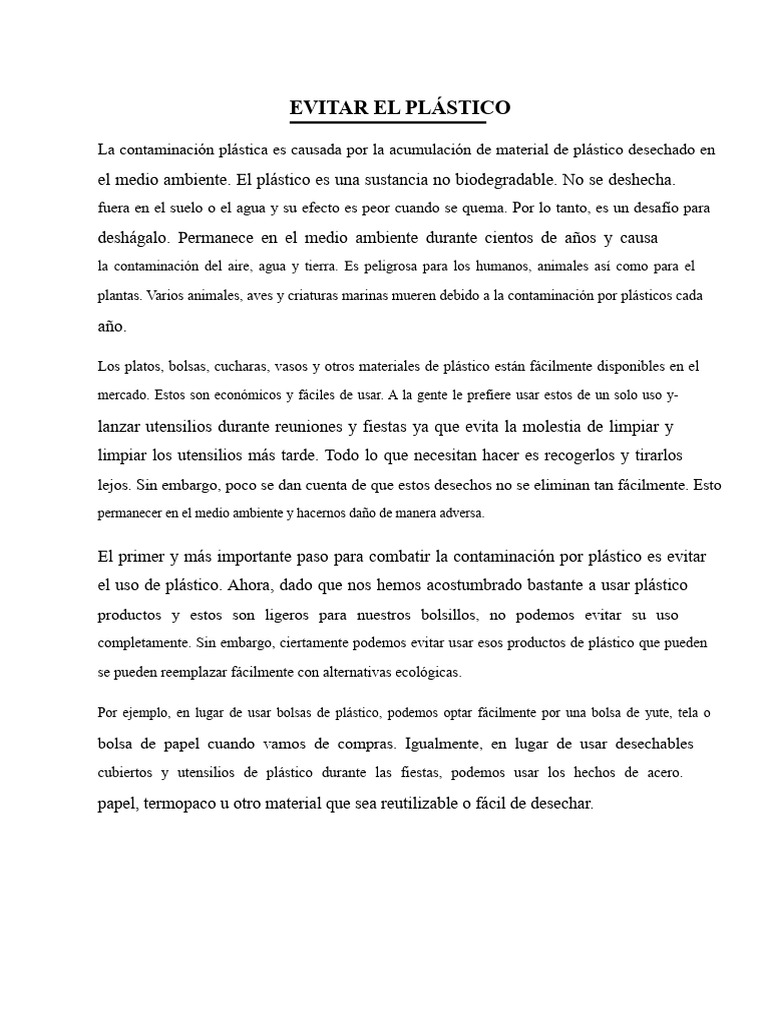 Cómo Combatir la Contaminación Plástica | PDF | Residuos | El plastico