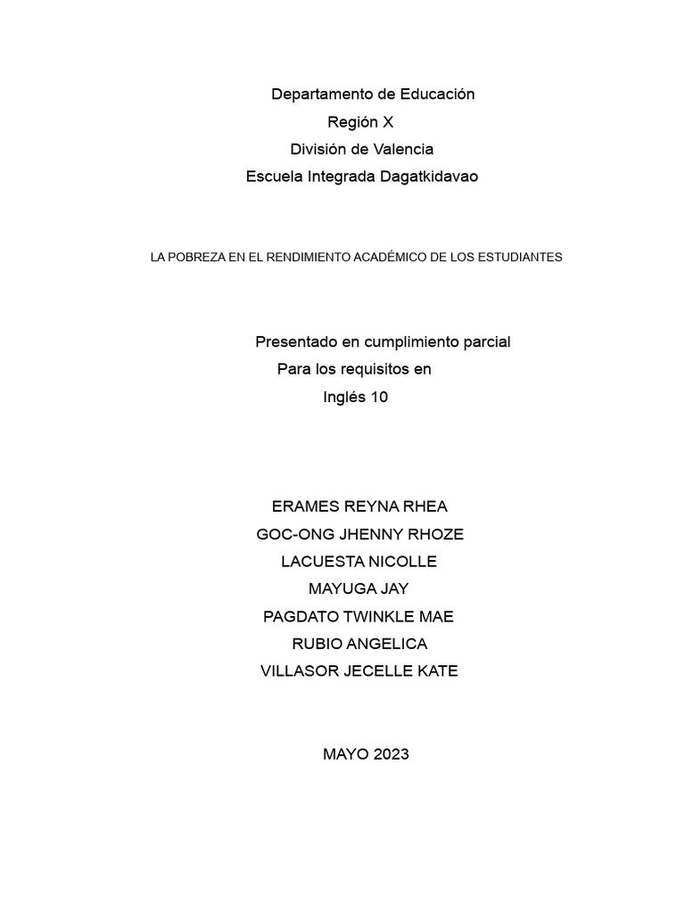 Impacto de la pobreza en estudiantes académicos | PDF | Pobreza ...