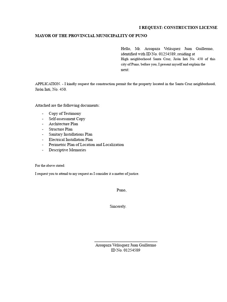 Construction License Application | PDF