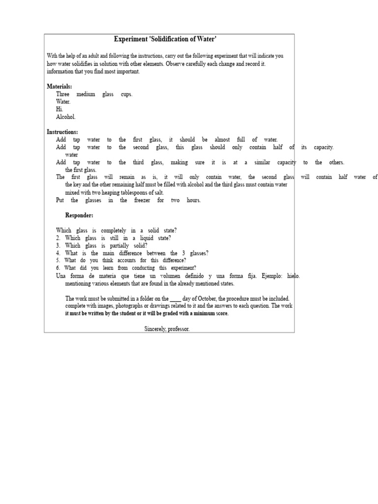Solidification Experiment 2nd | PDF