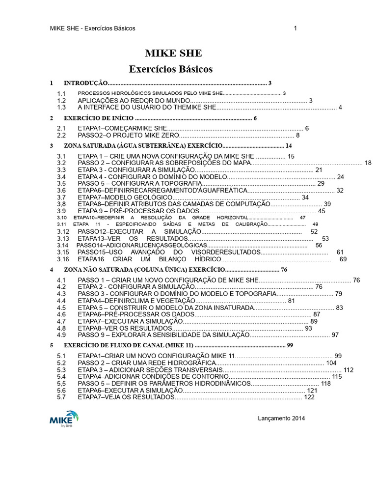 Exercícios Básicos do MIKE SHE | PDF | Simulação de computador | Janela ...