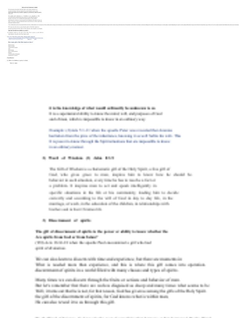The Gifts of The Holy Spirit | PDF | Spiritual Gift | Religious Belief ...