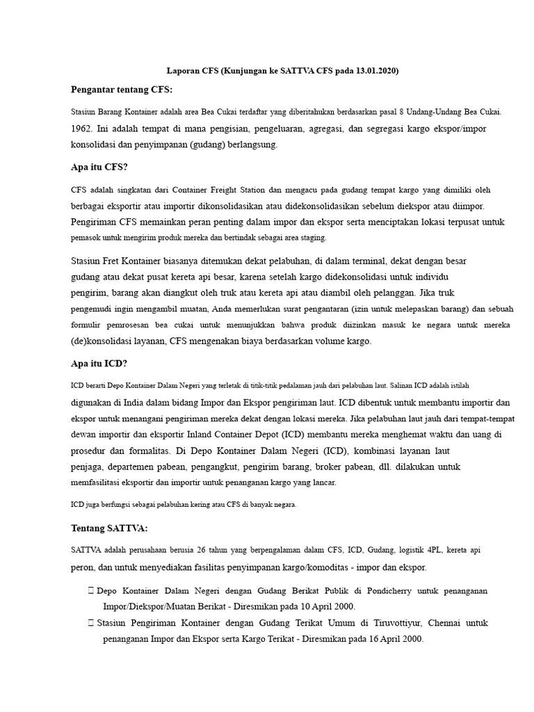 Laporan CFS | PDF