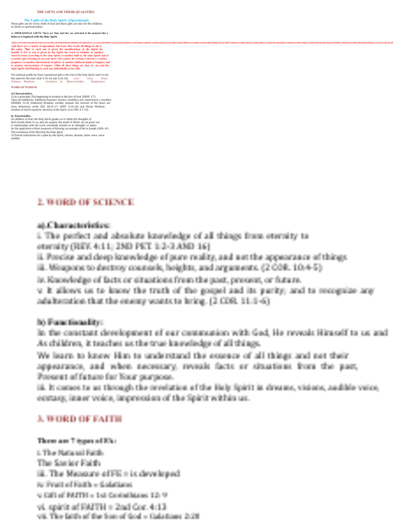 9 Operational Gifts of the Holy Spirit | PDF | Spiritual Gift | Theology