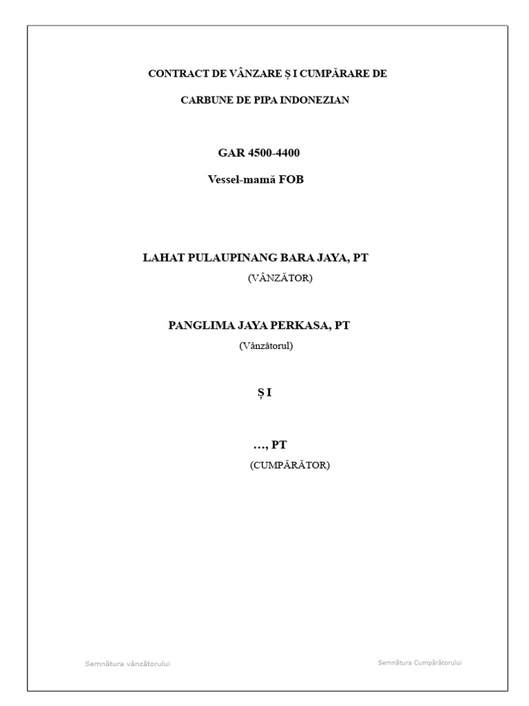Proiect MOU GAR 45-44 INDO COAL PJP 032021 | PDF