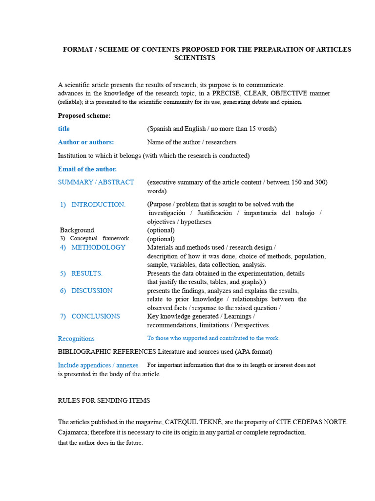 Article Preparation Guidelines for Scientists | PDF | Methodology | Science