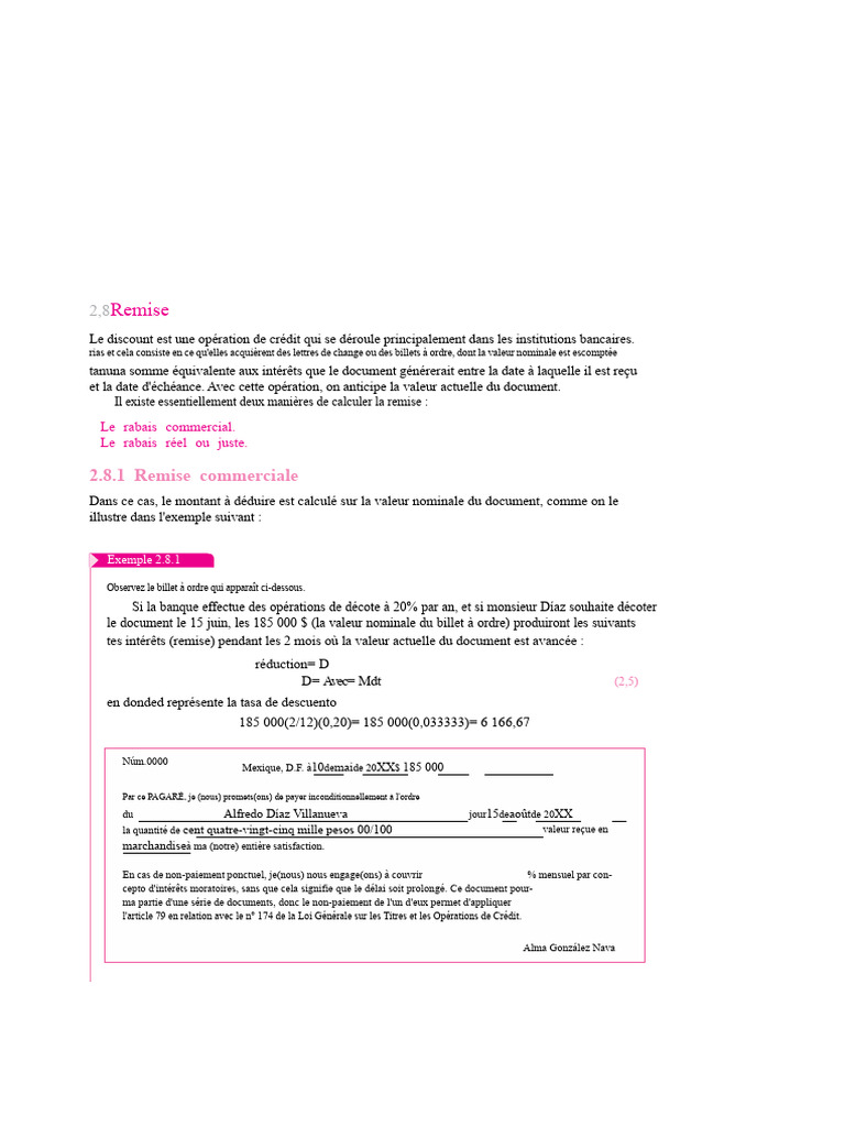 Exemple de remise commerciale expliquée | PDF | Effet de commerce ...
