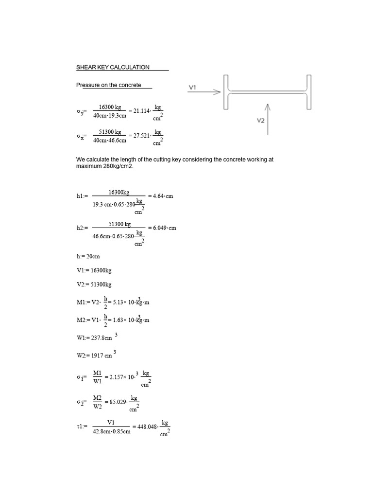 Shear Key Calculation for Concrete | PDF | Building Materials | Civil ...