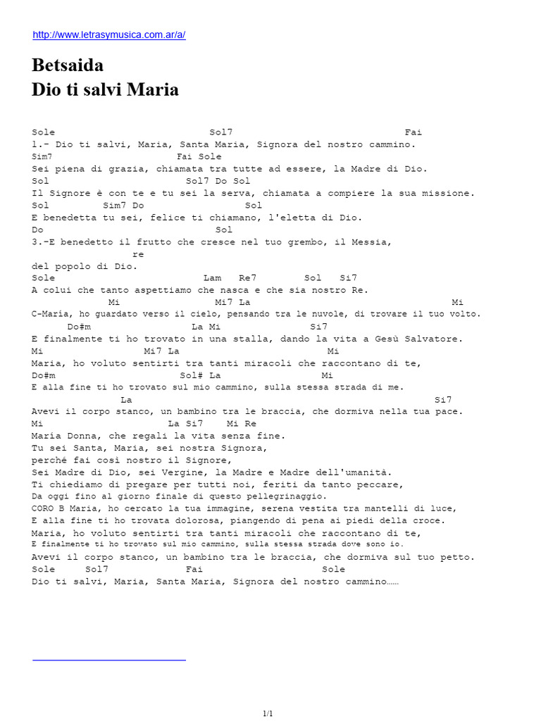 Dio Ti Salvi Maria | PDF